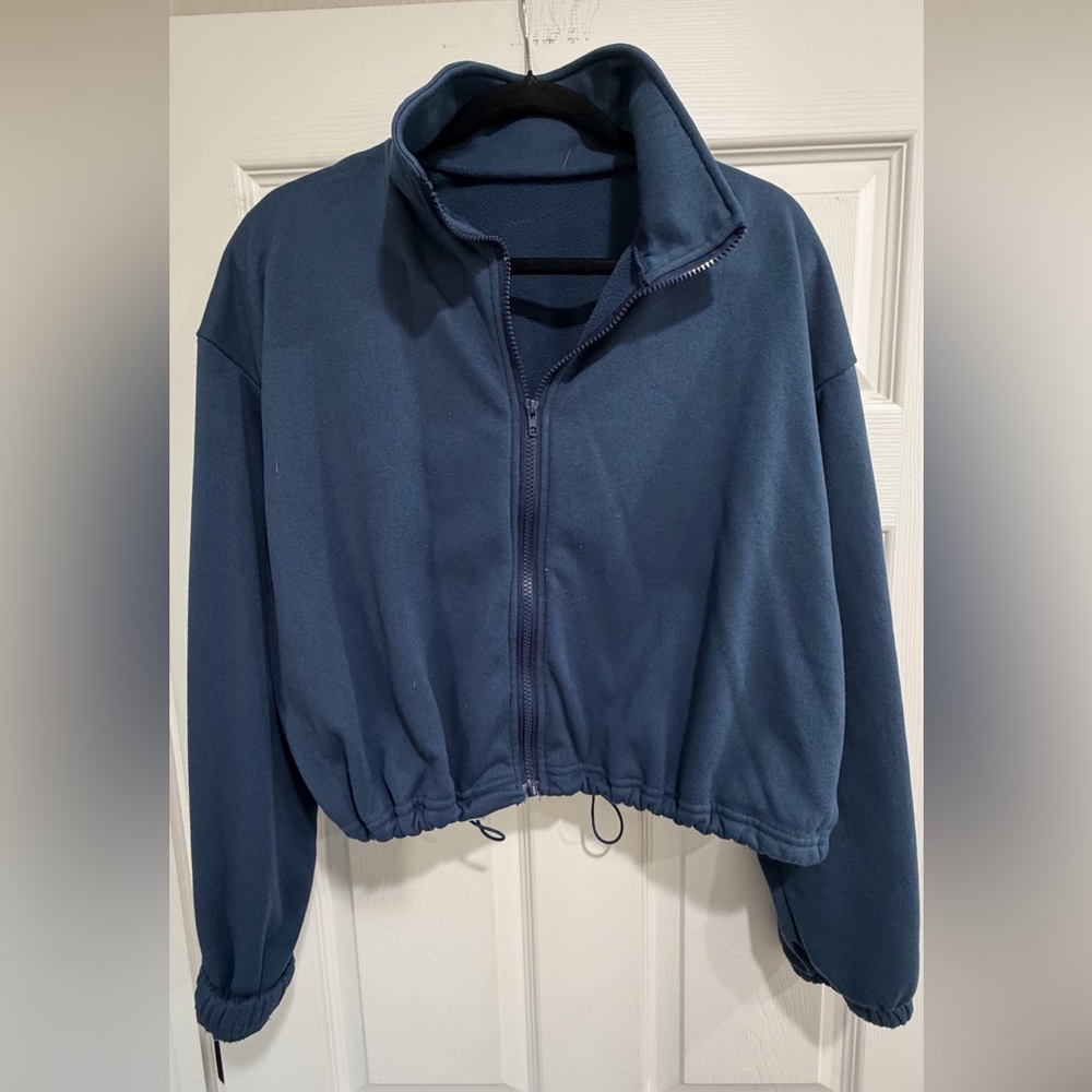 Women's Navy Blue Cropped Jacket